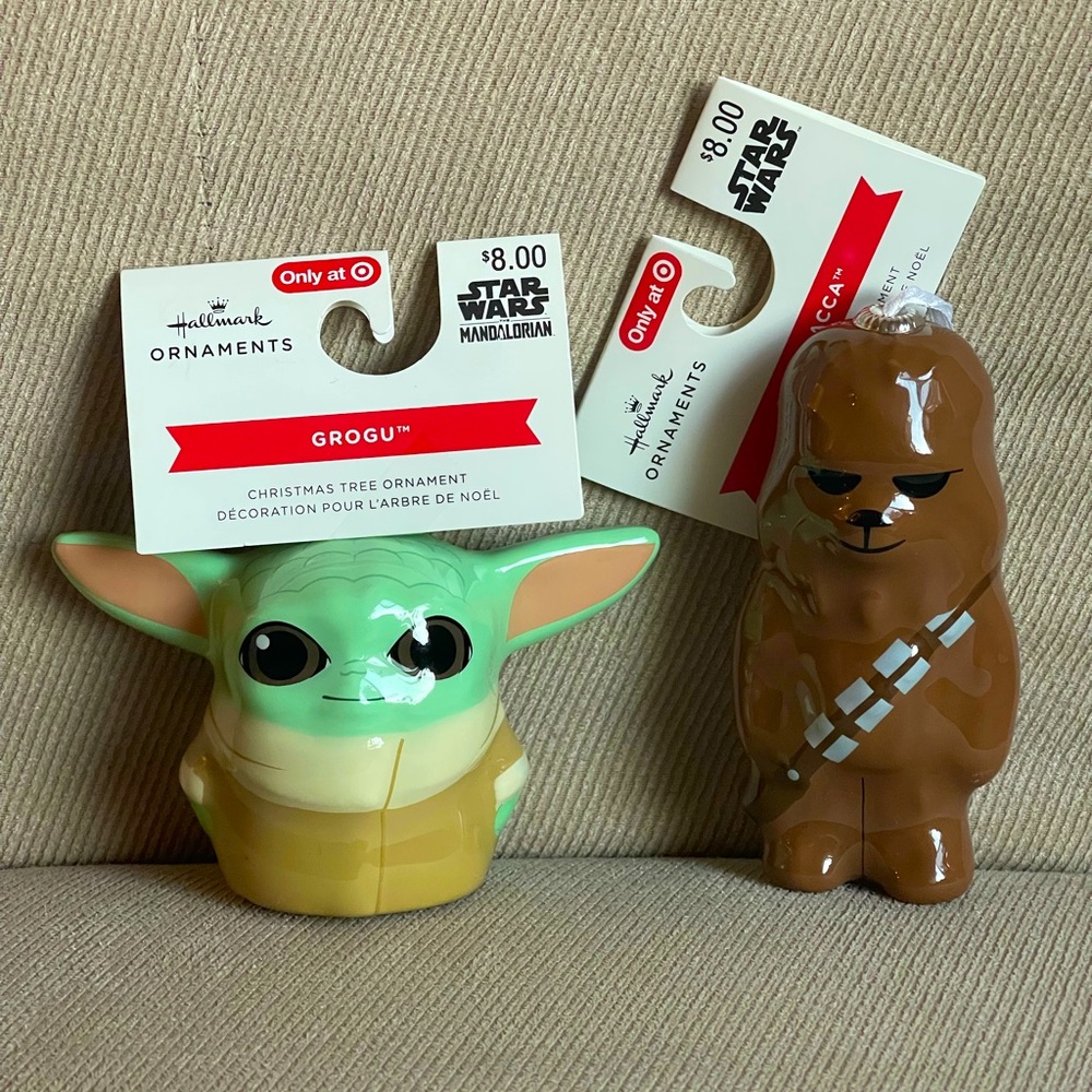 Christmas Ornaments Hallmark Disney Star Wars GROGU & WOOKIE Chewbacca NEW